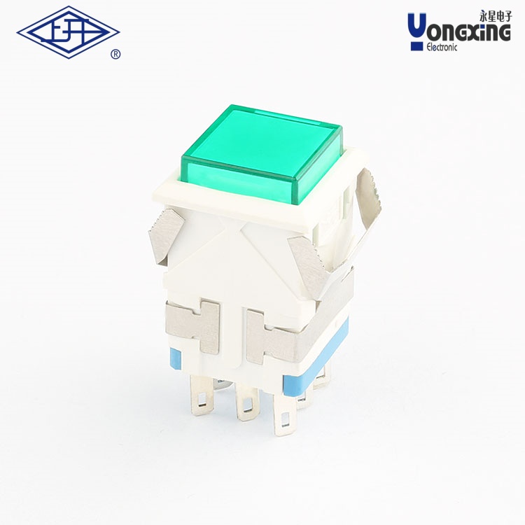 KD2面發(fā)光雙極無(wú)鎖帶燈按鈕開關(guān)